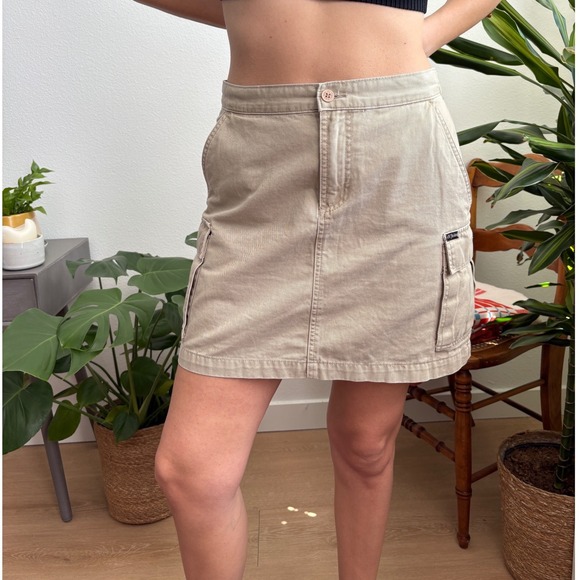 Calvin Klein Jeans Dresses & Skirts - Calvin Klein Jeans Tan Cotton Cargo Mini Skirt Utility Khaki Size 7